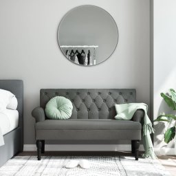 Banca cu spatar, gri închis, 120x62x75,5 cm, material textil GartenMobel Dekor
