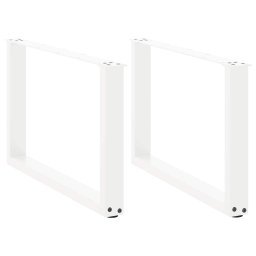 Picioare masuta cafea în forma de U 2 buc alb 60x(42-43)cm otel GartenMobel Dekor