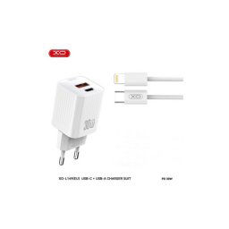 Incarcator retea PD30W XO cu 2 USB cu cablu compatibil Lighting/ Iphone Cod:XO-L149A Automotive TrustedCars