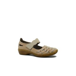 Pantofi comozi damă Rieker bej din piele naturală RIK41369-60-42 EU