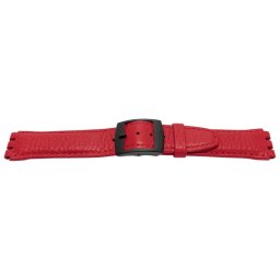 Curea piele buffalo tip Swatch 19 mm roșie - 62734
