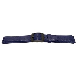 Curea piele buffalo tip Swatch 17 mm albastră - 62731