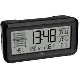Ceasuri decorative TFA Digital radio alarm clock with room climate BOXX2 (black)