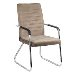 Scaun pentru vizitatori din catifea si cadru cromat OFF 833V bej