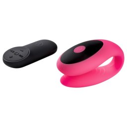 Virgite - vibrator pentru cuplu cu telecomandă (negru-roz)