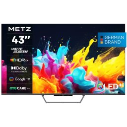 Televizor Metz QLED 75MQE7600Z 189cm 43inch Smart Google TV 4K Ultra HD Clasa F Model 2025 Negru