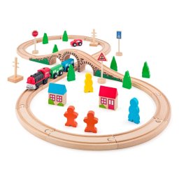 Set trenulet cu pod arcada si locomtoiva cu baterii Woody