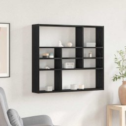 Raft de perete, stejar negru, 90x16x78 cm, lemn prelucrat GartenMobel Dekor