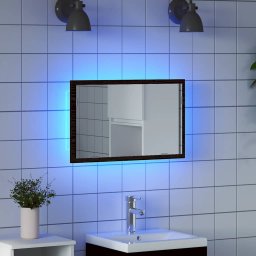 Oglinda de baie cu lumini LED, stejar negru, 60x8,5x37 cm GartenMobel Dekor