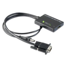 Techly Convertor VGA > HDMI M/F cu USB audio