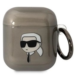 Husa Karl Lagerfeld KLA2HNIKTCK AirPods 1/2 cover black/black Karl`s Head