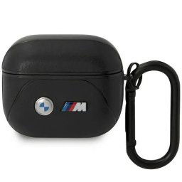 Husa BMW BMA322PVTK AirPods 3 gen cover black/black Leather Curved Line