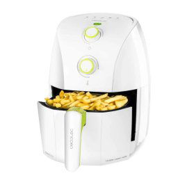 Friteuza cu aer cald, fara ulei, Cecotec Cecofry Compact Rapid, 900 W, 1.5 L, timer si termostat reglabil, tehnologie PerfectCook - Alba