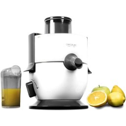 Storcator de fructe si legume Cecotec Extreme Titanium 19000, 650 W, 19000 RPM, 2 viteze, Sistem de siguranta, Recipient suc 500 ml, Alb