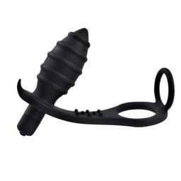 Vibrator Leso Double Silicone Ring Black