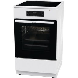 Aragaz electric Gorenje GEIT5C60WPG, 50 cm, 4 zone cu inductie + 1 cuptor electric - alb/negru