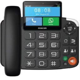 Telefon de birou Maxcom MM42D SE , cu cartela SIM, 4G, optine apel video sau vocal, Negru