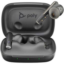 Casti HP Poly Voyager Free 60+ UC Negru Carbon+Adaptor USB-C BT700+Carcasa de incarcare cu ecran tactil