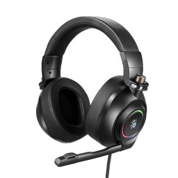 Casti A4tech Gaming Bloody G580, cu fir USB, microfon pe brat, 7.1 Virtual Sound, Iluminare, Negru