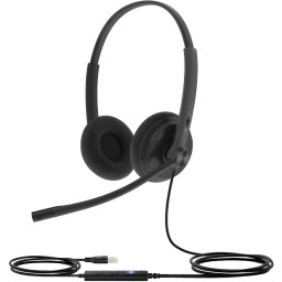 Casti Yealink UH34 Lite Dual, cu fir, over the ear, negru, 2.1m