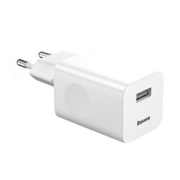 Incarcator Retea Baseus Quick Charger CCALL-BX02, Single USB QC3.0, pentru Incarcatoare Wireless, Alb
