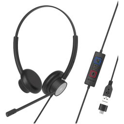 Casti Tellur Voice 320, Binaural, USB, Adaptor Type-C, Negru