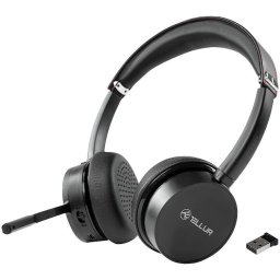 Casti call center cu microfon Tellur Voice Pro Wireless, Bluetooth 5.0, Anulare zgomot fundal, negru
