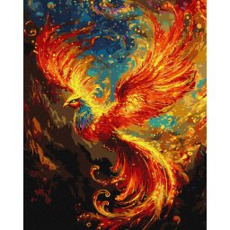 Set pictura pe numere, cu sasiu, Phoenix - extra culori metalizate, 40x50 cm