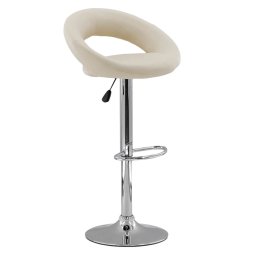 Scaun bar, înălțime reglabilă, rotativ, suport picioare, piele sintetică, crem, ABS 151