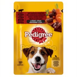 Pedigree hrană umedă cu vită și miel 100 g