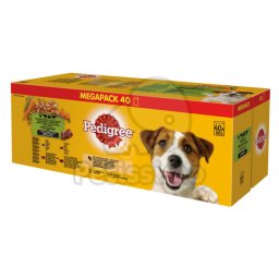 Pedigree MegaPack - Selecție mixtă cu vită, pasăre și miel 40 x 100 g