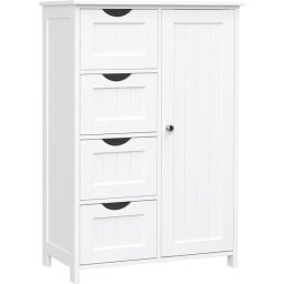 Dulap baie, Artool, MDF, 2 rafturi, 4 sertare, 1 usa, alb, 55x30x82 cm GartenVIP DiyLine
