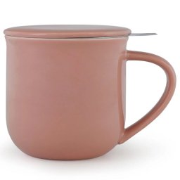 Cana pentru ceai cu infuzor si capac Viva Scandinavia Minima Eva V81450, 350 ml, Portelan, Roz