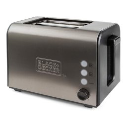 Prajitor de paine Black+Decker BXTO900E Argintiu 900 Watt 2 felii 7 trepte de rumenire