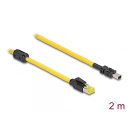 Cablu RJ45 Cat.6 la Mini I/O 8 pini D-shape type 2 T-T 2m Galben, Delock 81251