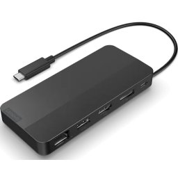 Statia de andocare Lenovo Travel Dock W-O Adaptor USB-C Dual Display, Negru