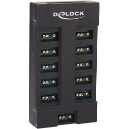 DeLOCK RGB Hub for ARGB LEDs with 10 ports (black)