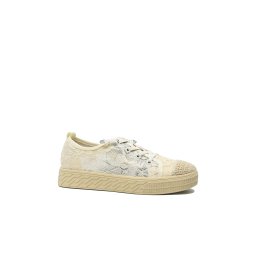Pantofi damă Formazione stil casual-sport, albi, din dantelă FNX23Y209-37 EU