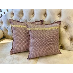 Set 2 perne decorative cu fata detasabila, Hiko Romb roz murdar 2x40x40cm