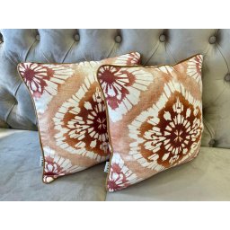 Set 2 perne decorative din bumbac fin, cu fata detasabila, Hiko Retro cognac 2x40x40cm