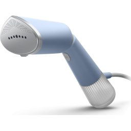Aparat de calcat vertical portabil STH5020/20 Seria 5000 , 1300W, debit de abur 24 g/min, rezervor de apa 120 ml, talpa metalica, cap reglabil pentru calcare verticala si orizontala, saculet depozitare/ manusa (2in1), albastru deschis