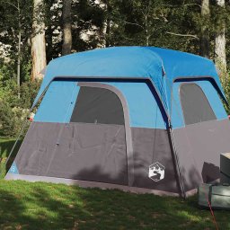 Cabina cort de camping, 4 persoane, albastru, impermeabil GartenMobel Dekor