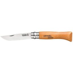 Opinel pocket knife No. 08 carbon w. wood handle