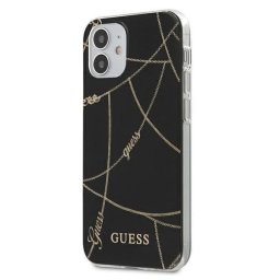 Husa Guess GUHCP12SPCUCHBK iPhone 12 mini 5.4" black/black hardcase Gold Chain Collection