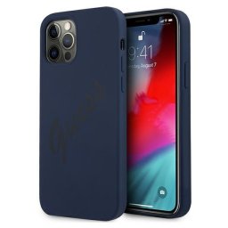 Husa Guess GUHCP12LLSVSBL iPhone 12 Pro Max 6.7" blue/blue hardcase Script Vintage
