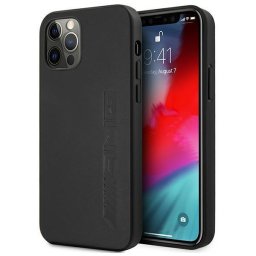 Husa AMG AMHCP12LDOLBK iPhone 12 Pro Max 6,7" Negru/ hardcase Leather Hot Stamped