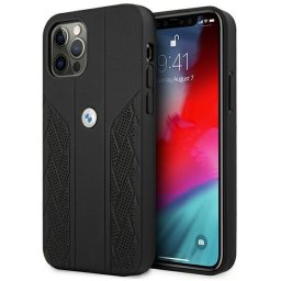 Husa Etui BMW BMHCP12LRSPPK iPhone 12 Pro Max 6,7" Negru/black hardcase Leather Curve Perforate