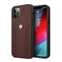 Husa Etui BMW BMHCP12LRSPPR iPhone 12 Pro Max 6,7" czerwony/red hardcase Leather Curve Perforate