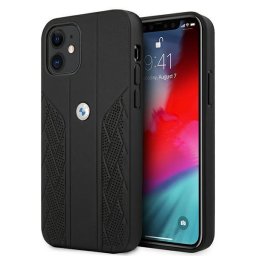 Husa Etui BMW BMHCP12SRSPPK iPhone 12 mini 5,4" Negru/black hardcase Leather Curve Perforate