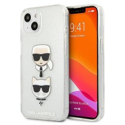 Husa Karl Lagerfeld KLHCP13SKCTUGLS iPhone 13 mini 5,4" srebrny/silver hardcase Glitter Karl`s & Choupette
